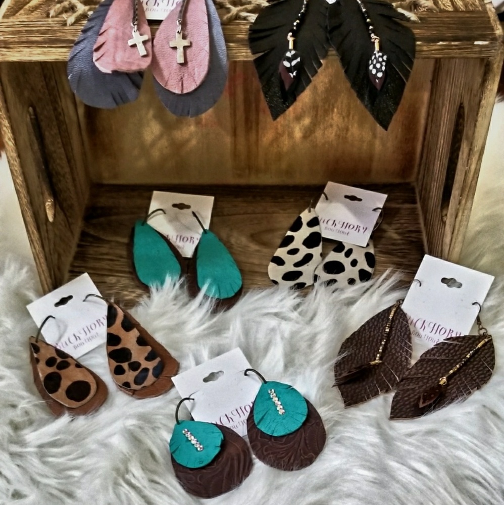 Handmade leather earrings!